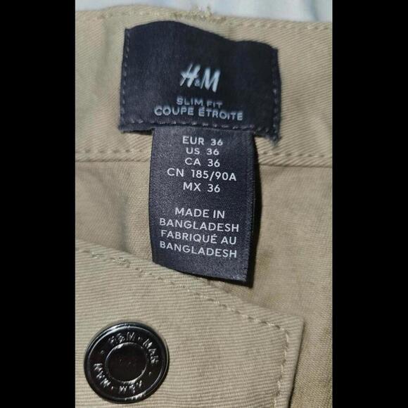 H&M Men's Tan Slim Fit Coupe Etroite Pants Size 36 - Picture 7 of 7